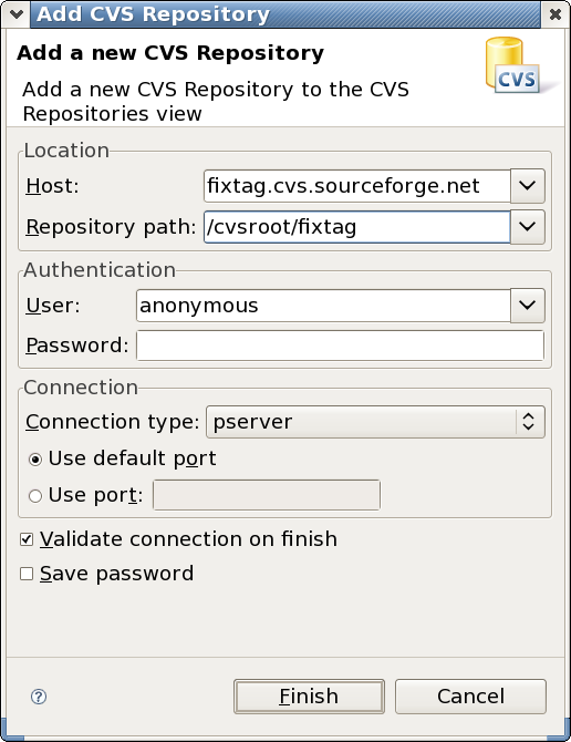 Selecting modules in the CVS Repository